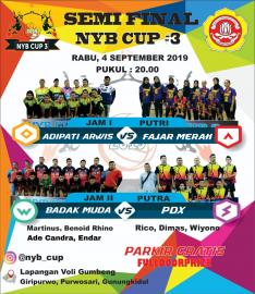 PERANG BINTANG AKAN TERJADI DI GELANGGANG NYB CUP 3 PADA RABU, 4 SEPTEMBER 2019